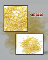 Соединительные колечки. Размер - 10 мм. Цвет -  лимонное золото. Упаковка - 5 грам (приб.34 шт)