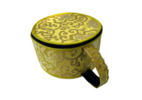 Парчовий бокс із ручкою для повітропроникної чаші діаметром до 18 см жовтий