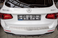Накладка на задний бампер Carmos (2019-2022, нержавеющая сталь) для Mercedes GLC X253