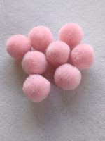 Помпон текстильный. Размер 2 см. Цвет - розовый.