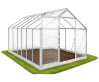 Садовая теплица из поликарбоната 7,22 м² (3,8 х 1,9 х 1,95 м), Прозрачная