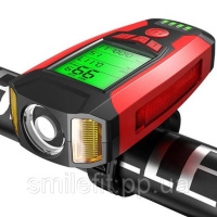 Велофара з комп'ютером та сигналом AS0808-XPG+2LED(yellow)+2COB(red), виносна кнопка