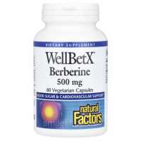 Берберін, 500 мг, WellBetX, Berberine, Natural Factors, 60 вегетаріанських капсул