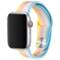 Силіконовий ремінець Rainbow для Apple watch 38mm/40mm (Жовтий/Блакитний) - купити в SmartEra.ua