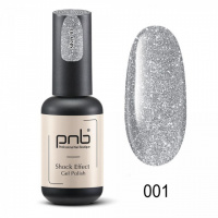 Гель-лак светоотражающий PNB Shock Effect №001 Silver, 8 мл