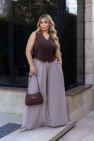 Жіночий жилет класичний «Justin» | Батал | Розпродаж моделі Шоколадний, 54-56