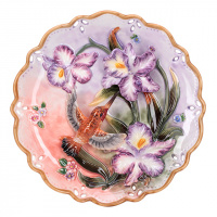 Тарілка декоративна «Пташка у квітах» 20 см