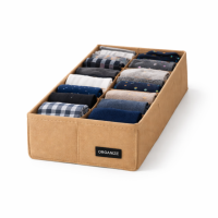 Коробочка с квадратными ячейками для носков и трусов 35х17х8 см ORGANIZE (бежевый)