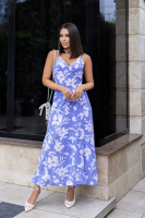 Літня довга сукня на запах  «Rita» | Норма і батал Ліловий, 54-56