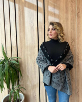 Двосторонній шарф Louis Vuitton чорно-сірий