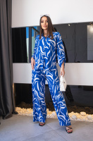 Вільний костюм з вирізом на спині «Maksin» оптом | Норма | Розпродаж моделі Синій, 46-48