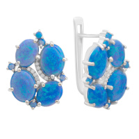 Серебряные серьги CatalogSilver с опалом 5.04ct, фианитами (2170082)