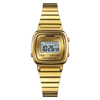 Жіночий годинник Skmei 1901SGD Gold Steel золотистий електронний з підсвічуванням