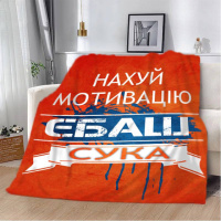 Плед 3D мотивационный «Нах*й мотивацію» 2783_B 12954 135х160 см