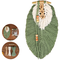 Набор макраме для ручного вязания настенного украшения для дома «Листок» для рукоделия и творчества