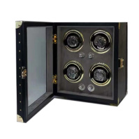 Скринька для чотирьох годинників Boxes з автопідзаводом чорна (1000-0291) для зберігання аксесуарів