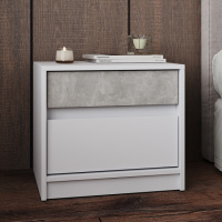 Тумба прикроватная Эверест Стайл-500 50,2х39х44,2 см Нимфея Альба (белый)/Бетон (DTM-071154)