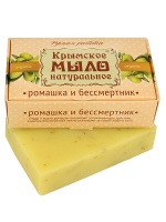 Крымское натуральное мыло на оливковом масле Ромашка и Бессмертник 100 г