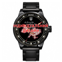 Чоловічий механічний годинник Awarder 058 Black-Red Steel з автопідзаводом та сапфіровим склом