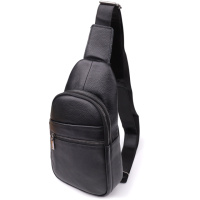 Мужская сумка через плечо из натуральной кожи Vintage 23018 Черный