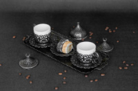 ✔️SALE! Турецький посуд набір для кави Кемер металевий (темне срібло), 110мл