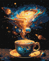 Картина за номерами - Космічне чаювання з фарбами металік ©art_selena_ua Идейка 40х50 см (KHO5124)