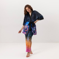 Комплект женский из плюшевого велюра штаны и халат Алиса в стране чудес 3438_L 16037 L