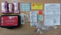 Аптечка АМА-1 (до 9 осіб) Бокс Чорний компактний (16х10см) «First AID Kit»