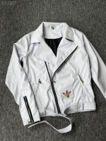 Шкіряна куртка (косуха) - біла - 51-007