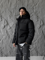 Чоловіча зимова куртка Brut на пуху чорна пуховик  RD487