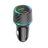 Автомобільний зарядний пристрій BOROFONE BZ21 Brilliant 48W dual port  PD30W+QC3.0 car charger Black (6941991101175)