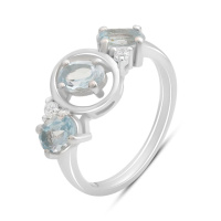 Серебряное кольцо CatalogSilver с натуральным топазом 1.707ct, вес изделия 2,87 гр (2194521) 17 размер