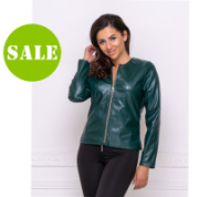 Тонка демісезонна куртка-жакет з екошкіри «Delmar» оптом | Розпродаж моделі