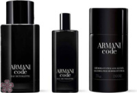 Набор для мужчин Giorgio Armani Code Homme Туалетна вода 75 мл + Туалетна вода 15 мл + Дезодорант стік 75 мл.