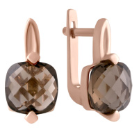 Золотые серьги CatalogSilver с натуральным раухтопазом (дымчатым кварцем) 5.84ct (60001207)