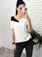 Трикотажна футболка «Black&White» оптом | Батал Білий, 50-52