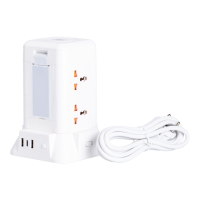 Сетевой фильтр удлинитель 2.8 м с лампой на 6 универсальных розеток с 2 USB, 1 Type-C, беспроводная зарядка