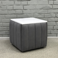 Пуф-трансформер 5в1 Остин-2 со столиком велюр серый/белая аляска 7-3-9005