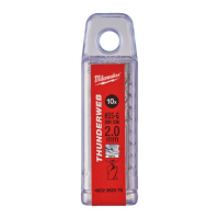 Свердло по металу THUNDERWEB HSS-G MILWAUKEE DIN338, діаметр 2,0x49х24мм, (10шт), пластикова коробка