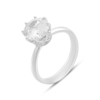 Серебряное кольцо CatalogSilver с фианитами, вес изделия 3,74 гр (2152132) 17.5 размер