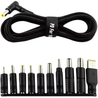 DM Кабель живлення Type-C to DC 5.5x2.5 + набір перехідників 10-in-1 Black