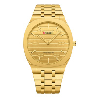 Чоловічий класичний годинник Curren 8444 Gold у золотистому кольорі з металевим браслетом