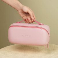 Косметичка силиконовая,дорожняя Fungoofun для аксессуаров в ваную и душ,водонепроницаемая на молнии,розовая