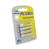 Аккумулятор PKCELL 1.2V AAA 1000mAh NiMH Rechargeable Battery, 4 штуки в блистере цена за блистер, Q12