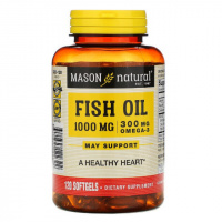 Рыбий жир с Омега-3, Omega-3 Fish Oil, Mason Natural, 120 гелевых капсул