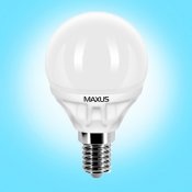 Светодиодная лампа цоколь E27 Maxus LED холодный свет 3,7W