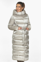 Куртка женская Braggart зимняя длинная с капюшоном и поясом - 58450 сандаловый цвет