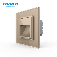 Світильник для сходів LIVOLO, золотий, скляна рамка, тепле світло 2700K, 230В, 0.35Вт