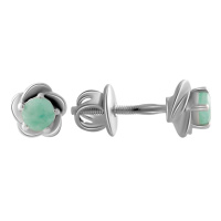 Серебряные серьги CatalogSilver с натуральным изумрудом 0.45ct (2058786)