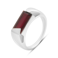 Серебряное кольцо CatalogSilver с искусственным гранатом nano 2.14ct, вес изделия 5,39 гр (60002181) 17.5 размер